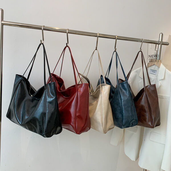 oly-77316170226ce4f4e2f403c0109218d6 Wholesale Tote Bag Women's Bag Autumn and Winter Japanese/Korean Large Capacity Soft Leather Shoulder Bag Retro Casual rtable Bucket Bag
