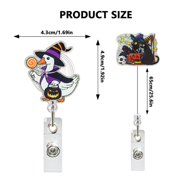 oly-773b0f51a9958b9f4289ec8d3fee59c0 Wholesale New Halloween Cherry Bow Black Cat Easy-Pull Buckle Telescopic Rotating Doctor Nurse Telescopic Id Buckle Badge
