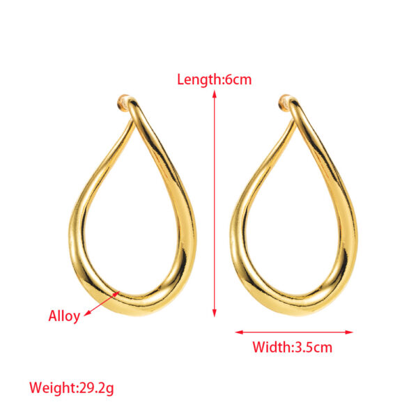 Wholesale Cross-border New ZA Exaggerated Cold Wind Irregular Silver Pin Earrings Niche Curved Geometry Alloy Ear Jewelry Women
