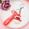 Wholesale Cute Christmas Element pvc Soft Glue Keychain Cartoon Santa Claus Elk Snowman