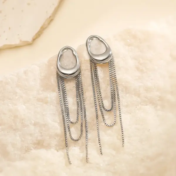 Vacuum Plating Geometric 304 Stainless Steel Simple Style Commute Drop Earrings