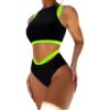Wholesale 2025 New European and American Vests Sports Split Bikini Swimsuit Cross-border Amazon Sexy Belly Covering Swimsuit