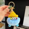 Wholesale [small bean cubes] imitation rex rabbit fur South Korea ins ugly cute small coal cart key chain pendant bag pendant gift