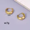 Wholesale 304 Stainless Steel Solid Color PVD Coated 18K Real Gold Plated 18K Gold Vacation Classic Style Waterproof Non Tarnish Plating Gold Silver Earrings