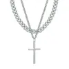 PVD Coated 18K Gold Plated Cross 304 Stainless Steel Fashion Waterproof Non Tarnish 304 Stainless Steel Pendant Necklace