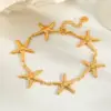 Wholesale Jewelry Casual Beach Simple Style Geometric 304 Stainless Steel 18K Gold Plated Plating Cable Chain Bracelets Necklace
