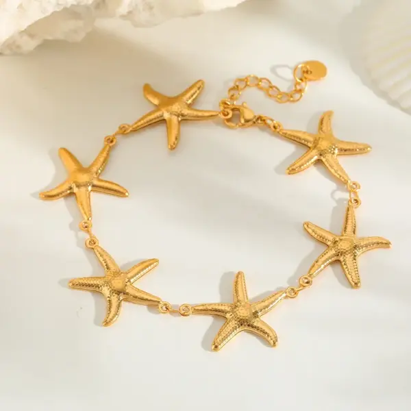 Wholesale Jewelry Casual Beach Simple Style Geometric 304 Stainless Steel 18K Gold Plated Plating Cable Chain Bracelets Necklace