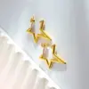 Wholesale 1 Pair Modern Style Simple Style Irregular Star Polishing Plating 304 Stainless Steel Imitation Gold Rack Plated Ear Studs