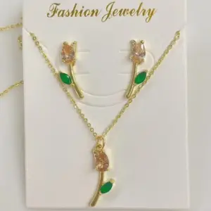 Orange Zircon Tulip Suit (Gold) / 1 Set/Package