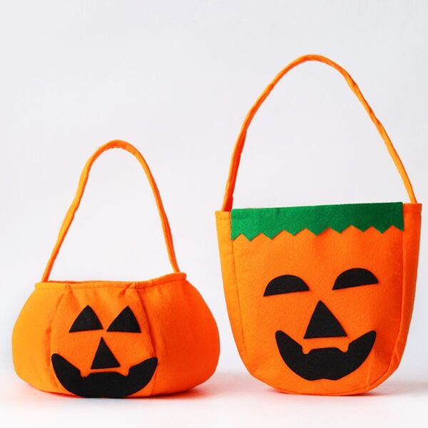 Wholesale Cross-Border Halloween Pumpkin Tote Bag Non-Woven Bag Candy Bag Halloween Portable Candy Pumpkin Bag