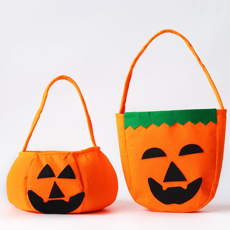 Wholesale Cross-Border Pumpkin Tote Bag Non-Woven Bag Candy Bag rtable Candy Pumpkin Bag