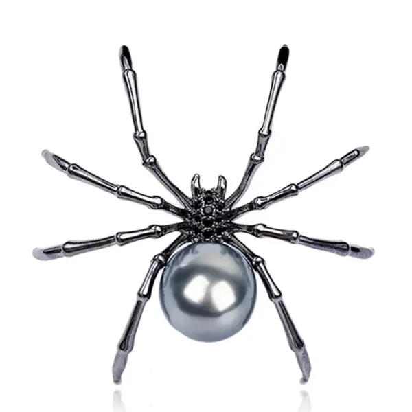 Wholesale Retro Pin Spider Imitation Pearl Alloy Unisex Brooches
