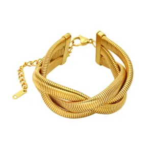 Ck785 Twist Gold Bracelet 8mm