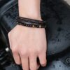 Wholesale Layered Hand-Woven Leather Beaded Bracelet