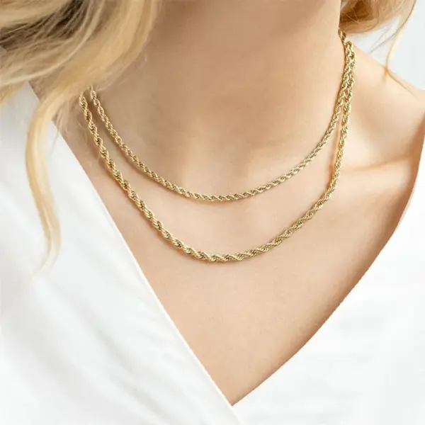 oly-775b29e18fad75ffb5825ecd8d31a3c9 Wholesale PVD Coated 14K Gold Real Gold Plated U Shape Stainless Steel Fashion Waterproof Non Tarnish 304 Stainless Steel Necklace