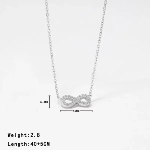 Wholesale PVD Coated 18K Gold Platinum Real Plated Infinity 304 Stainless Steel Casual Simple Style Waterproof Non Tarnish Pendant Necklace