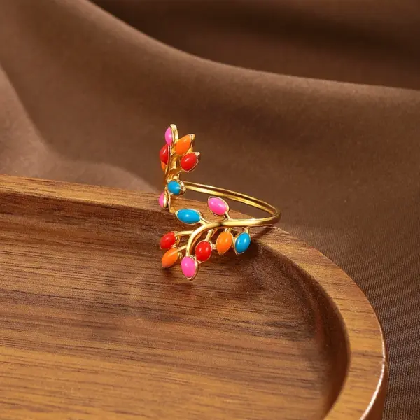 Wholesale Jewelry Classic Style Commute Color Block 304 Stainless Steel Open Rings