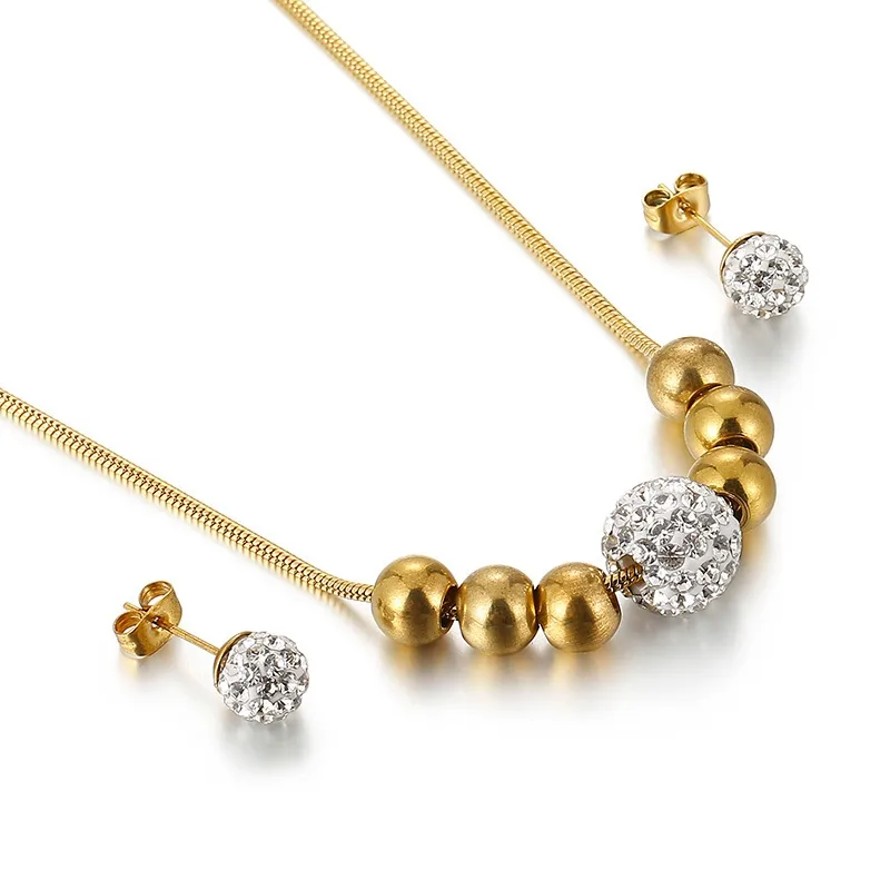 Wholesale PVD Coated 18K Gold Plated Titanium Steel Korean Style Waterproof Non Tarnish Titanium Steel