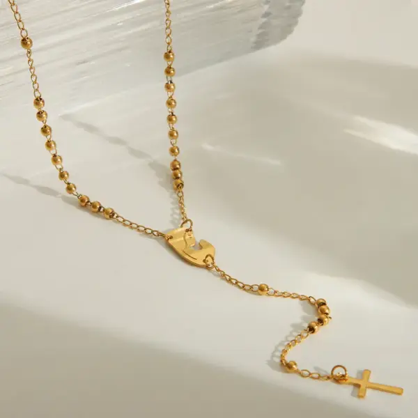 Wholesale Jewelry Religion Ethnic Style Classic Style Portrait Jesus Stainless Steel 203L 18K Gold Plated Necklace