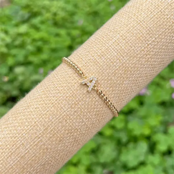 Wholesale Copper 18K Gold Plated Casual Simple Style Classic Style Plating Inlay Letter Zircon Bracelets