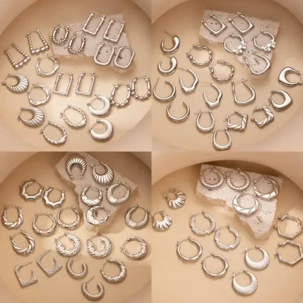 Wholesale 1 Pair Simple Style Solid Color Plating Titanium Steel Earrings