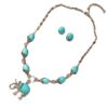 Wholesale Bohemian style jewelry vintage fashion animal elephant turquoise pendant necklace earrings