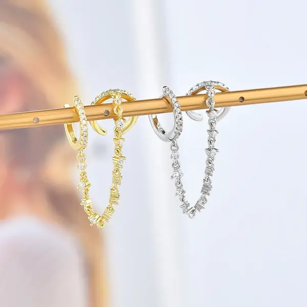 Fashion Geometric Copper Artificial Gemstones Earrings