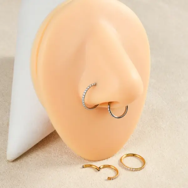 Wholesale Ion Plating (IP) 18K Gold Plated Geometric 304 Stainless Steel Casual Streetwear Waterproof Non Tarnish Earrings Nose Ring