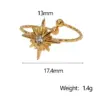 Wholesale PVD Coated Real Gold Plated 18K Gold Star 304 Stainless Steel Modern Style Simple Style IG Style Waterproof Non Tarnish Open Rings