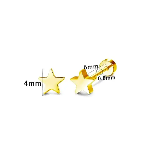 Wholesale 14K Gold Plated 316 Stainless Steel Zircon Star Casual Formal Simple Style Ear Studs For Unisex