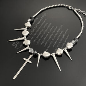 oly-777f055910780b3ae6a32548eb7df041 Wholesale Cross Rivets Exaggerated Punk Necklace for Men and Women Y2K Irregular Subculture Niche Chain Hip Hop Necklace Chain