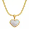 PVD Coated Real Gold Plated Heart Shape Titanium Steel Simple Style Classic Style Waterproof Non Tarnish Titanium Steel Pendant Necklace
