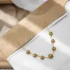 18K Gold Plated Daisy Stainless Steel Sweet Simple Style 304 Stainless Steel