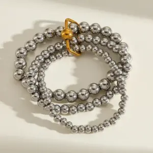 3 Steel-Ball + Square Gold Buckle