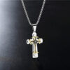 Wholesale 2023 new hot sale stainless steel European and American jewelry titanium steel retro multi-layer cross necklace pendant