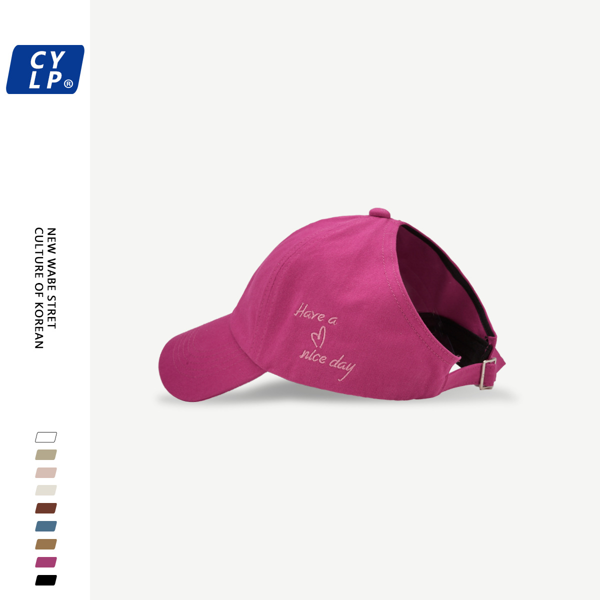 Wholesale College Style Love Embroidered nytail Half Hollow Cap Women's Summer Sunshade Baseball Cap Korean Style Shopping All-match Cap