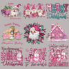 Wholesale Pink Christmas House Heat Transfer