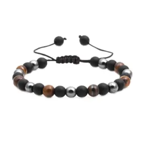 Fashion Geometric Copper Zircon Natural Stone Bracelet In Bulk
