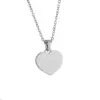 Wholesale Jewelry Vacation Simple Style Heart Shape Titanium Steel Plating Pendant Necklace Cable Chain