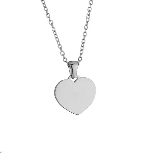 Wholesale Jewelry Vacation Simple Style Heart Shape Titanium Steel Plating Pendant Necklace Cable Chain