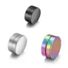Wholesale New Style No Piercing Magnetic Stone Ear Cuff Simple Round Unisex Double-Sided Geometric Pattern Stainless Steel Earrings