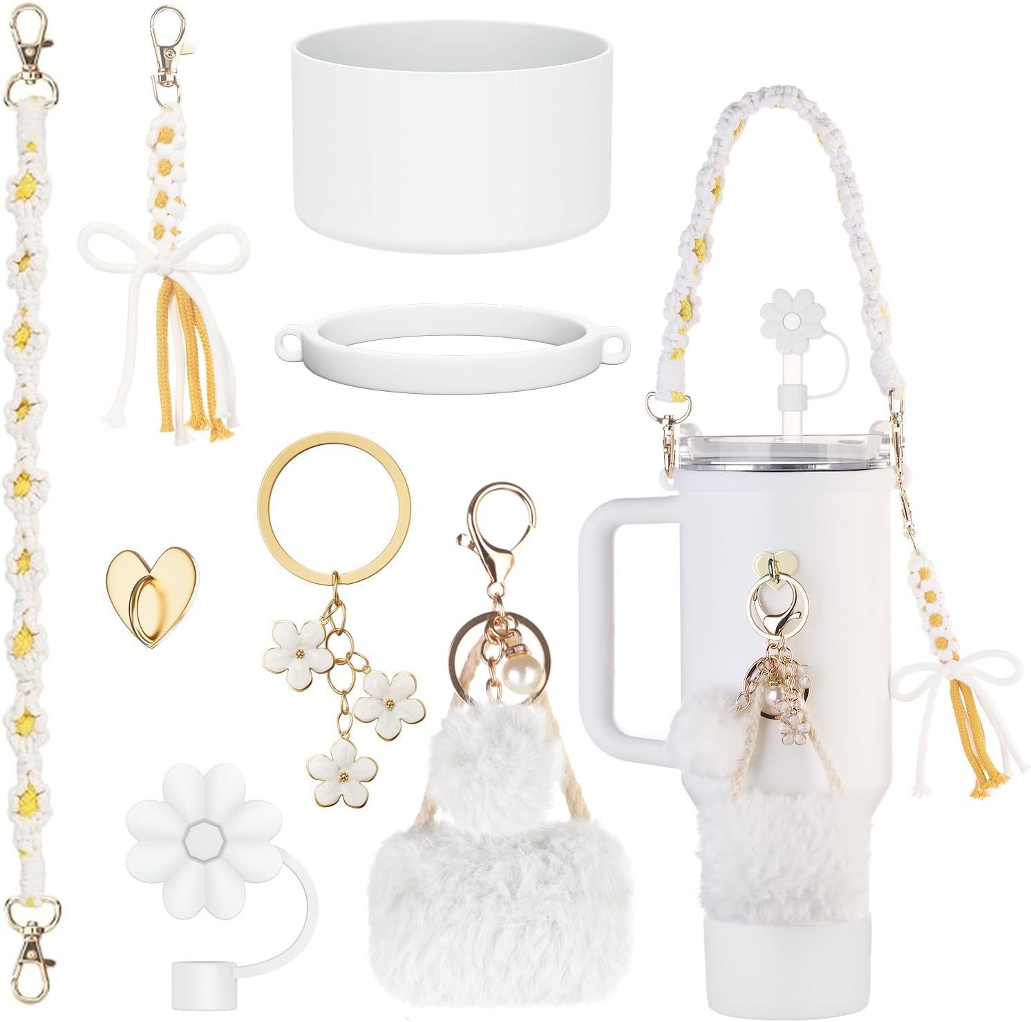 Wholesale C Aessories Water C Braided rtable Rope Thermos C Chain Love Hook Hair Ball Key Pendant