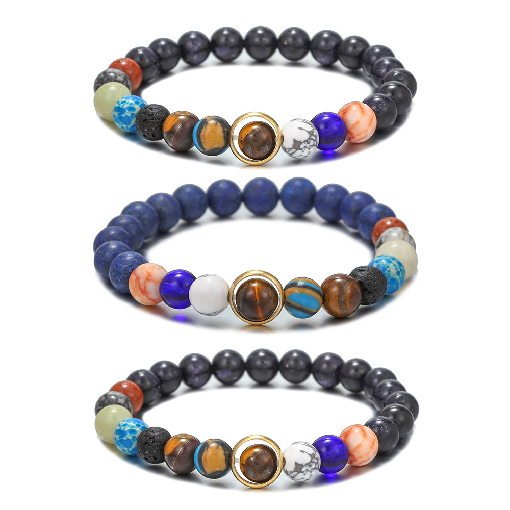 Wholesale Cole Bracelet Star Milky Way Bracelet Volcanic Stone Lapis Lapis Eight Galaxy Bracelet Cross-border Amazon Jewelry