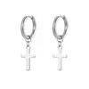 PVD Coated 18K Gold Real Gold Plated Cross 201 Stainless Steel Simple Style Waterproof Non Tarnish Dangling Earrings