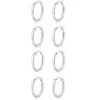 Polished Stainless Steel Earrings Simple Personality Titanium Steel Round Wire Hoop Earrings Neutral Style