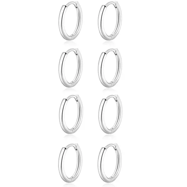 Polished Stainless Steel Earrings Simple Personality Titanium Steel Round Wire Hoop Earrings Neutral Style