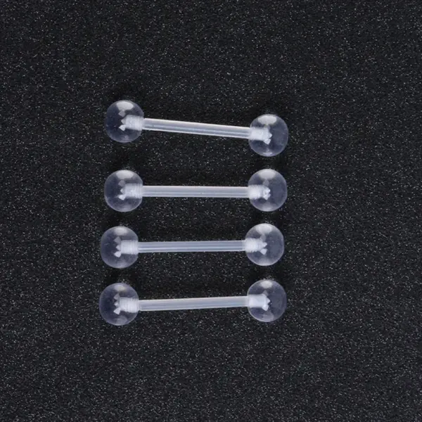 Transparent Soft Acrylic Tongue And Belly Button Studs Invisible Lip Studs Horse Hoof Ring Eyebrow Studs Piercing Jewelry