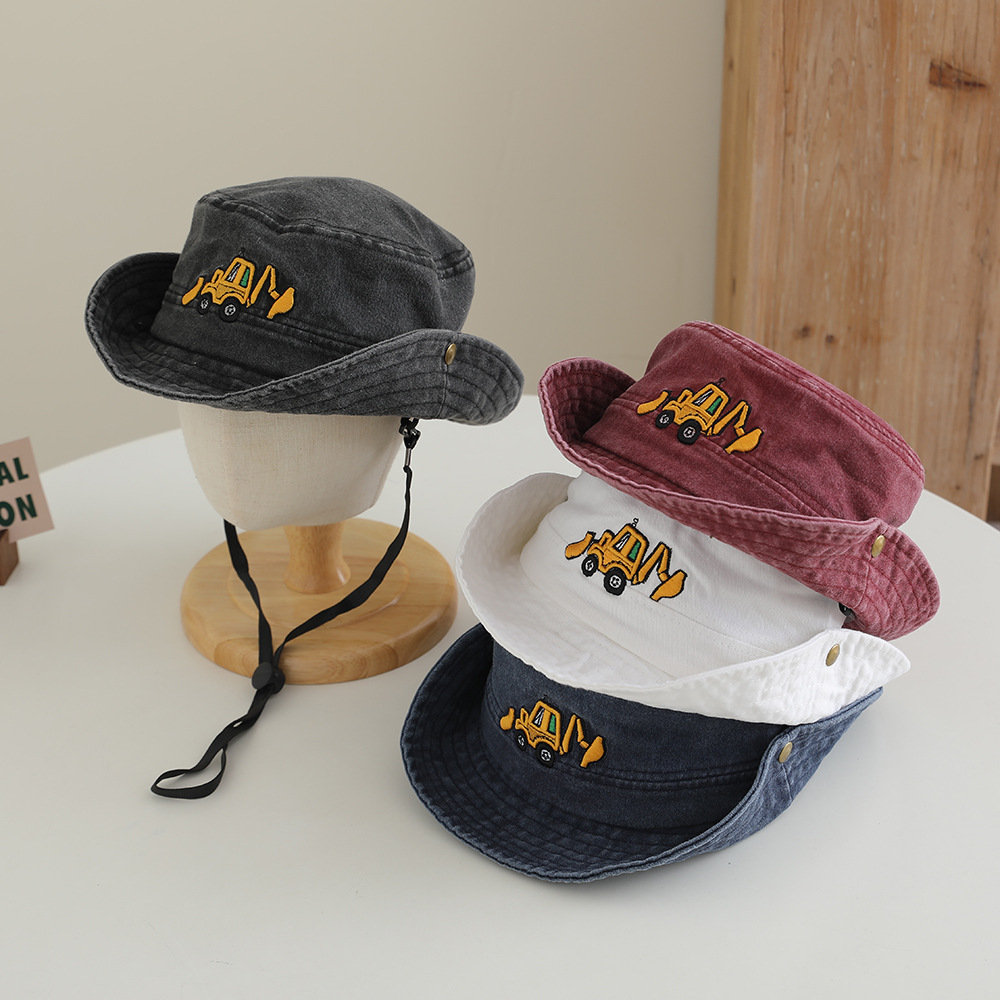 Wholesale Excavator chilen's washed fisherman cap Korean retro basin cap boys and girls spring and autumn cartoon cross-border chilen's hat