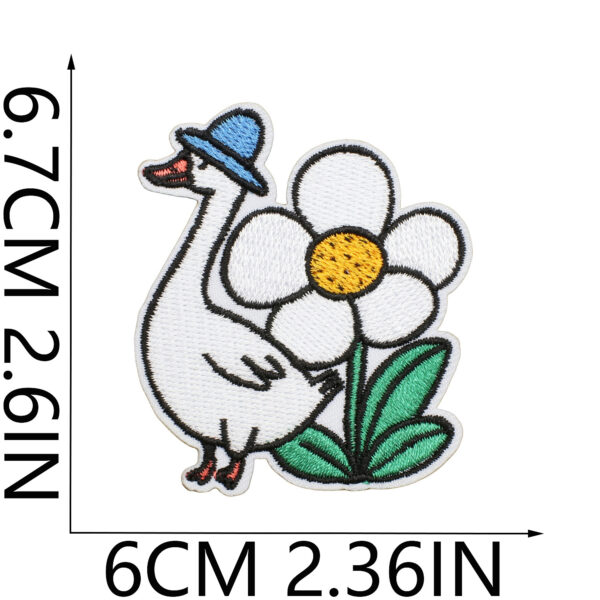 oly-77ab9301ed584993c8b32e0dd1e704ed Wholesale Cute Dummy Duck Embroidery Cloth Sticker Chilen's Clothes Decoration Patch Big White Goose Computer Embroidery Seal Ironing