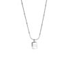 Wholesale European and American Simple Square Letter Titanium Steel Necklace Women's Niche Fashion All-match Necklace Light Luxury High-end Clavicle Chain